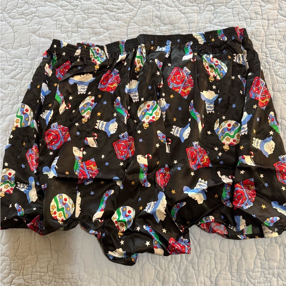 BBB Studio Silk Boxer Shorts Festive Black Boxers with Holiday Theme - Picture 3 of 6